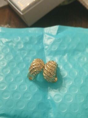 Dior Gold Crystal-Accent Clip Hoop Earrings - Women Jewelry